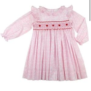 Cecil & Lou - Pink Floral Print Smocked Hearts Dress